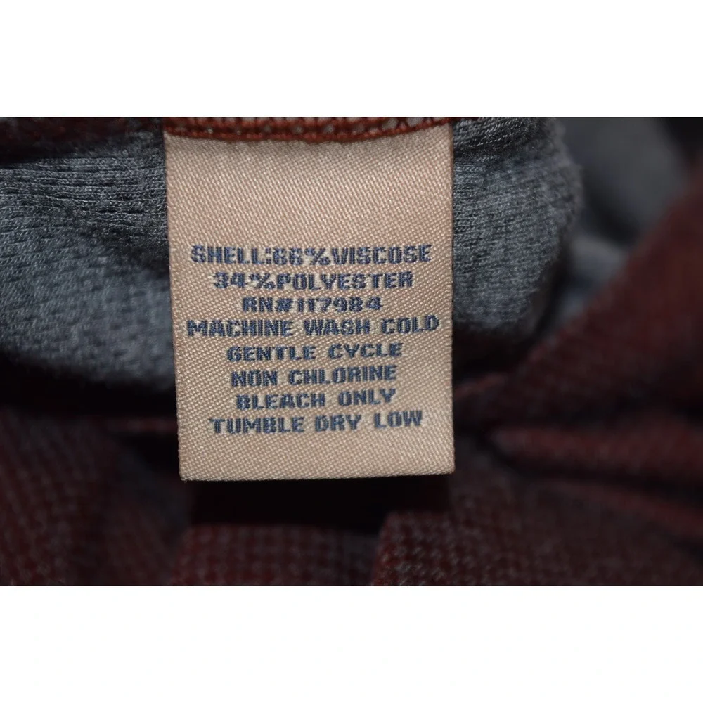 Grizzly Mountain Shirt Mens XL Burgundy Long Sleeve V-Neck‎ Textured Excellent